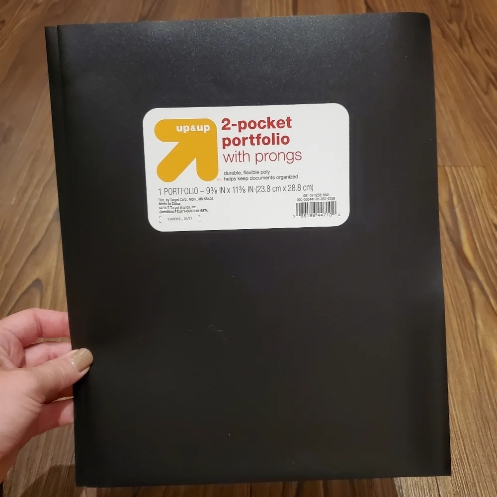 20 Pack Target Up & Up Black 2 Pocket Portfolio Folders Prong Office Durable NEW